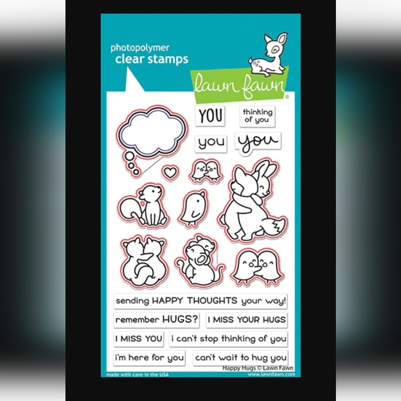 Lawn Fawn Happy Hugs Stamp and Die Set Bundle - Picture 3 of 5